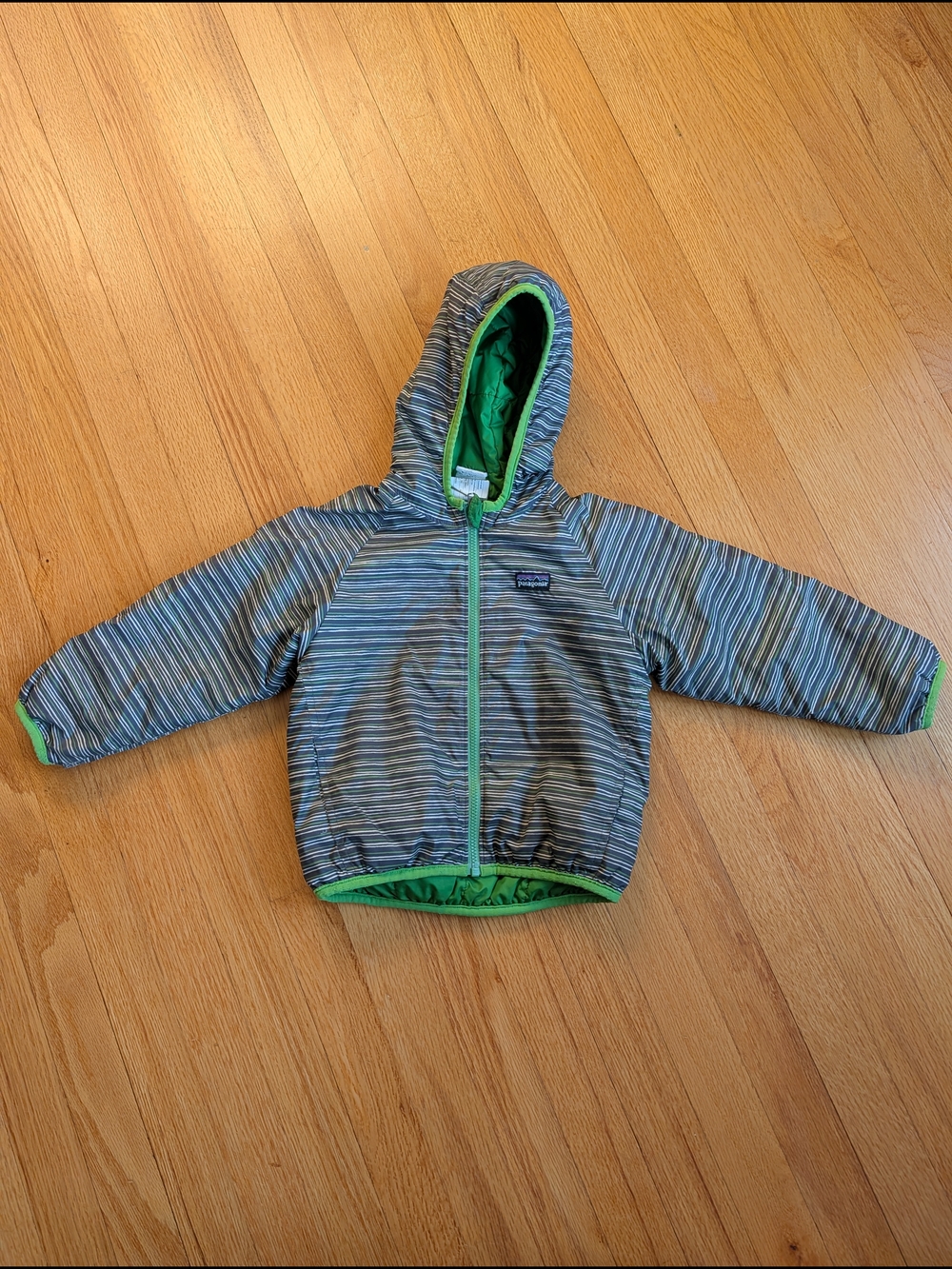 Patagonia Kids Reversible Striped Hooded Jacket - Size 3T
